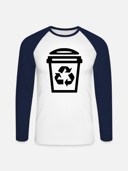 dustbin - Unisex Long Sleeve Baseball T-Shirt - white/navy