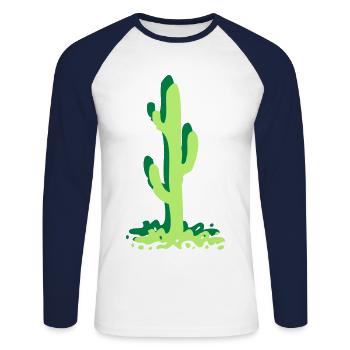 Cactus cactus cacti - Unisex Long Sleeve Baseball T-Shirt - white/navy - Front - Nik (191cm)