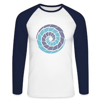 Stroke Galaxy - Unisex Long Sleeve Baseball T-Shirt - white/navy - Front - Nik (191cm)