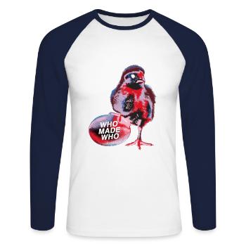 WhoMadeWho - Zombie Chick - T-shirt baseball manches longues Homme - blanc/marine - Devant - Nik (191cm)