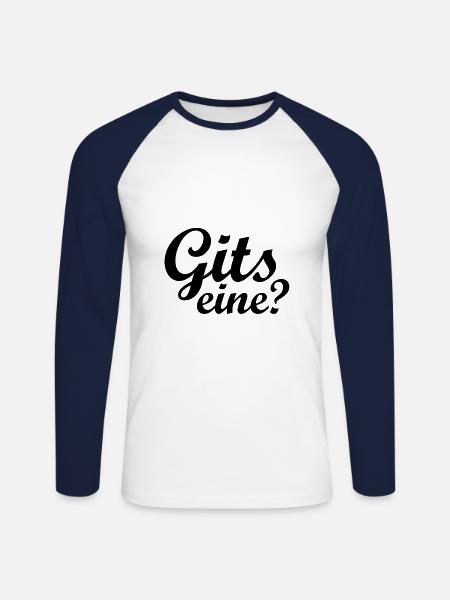 Gits eine - Unisex Baseballshirt langarm - Weiß/Navy