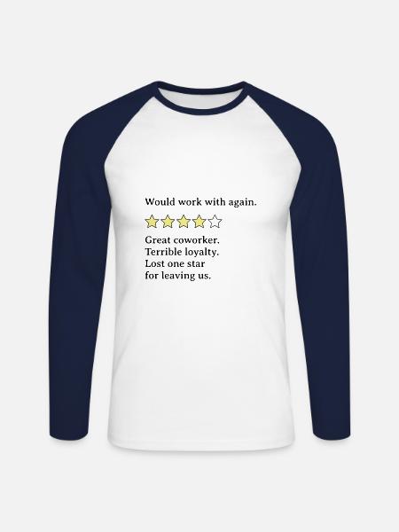 Gemischtes Coworker-Feedback für das Ausscheiden eines Kollegen - Unisex Baseballshirt langarm - Weiß/Navy