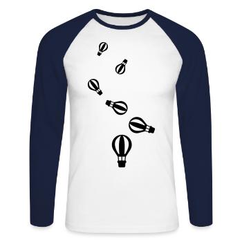 Heißluftballon icon - Unisex Baseballshirt langarm - Weiß/Navy - Vorne - Nik (191cm)