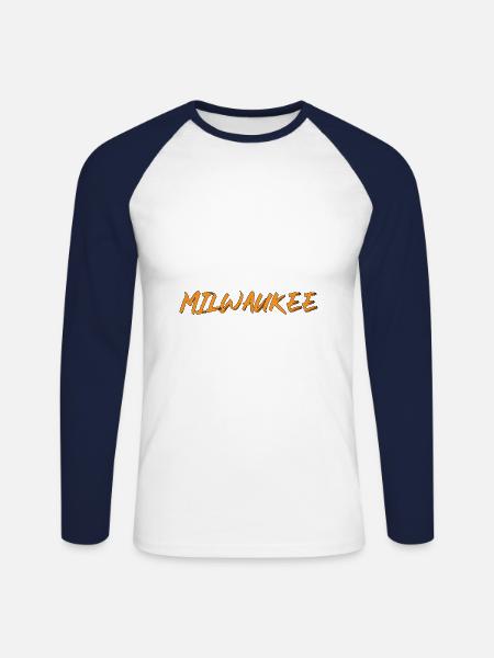 Milwaukee - Unisex Long Sleeve Baseball T-Shirt - white/navy