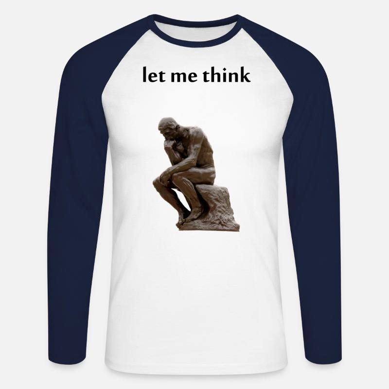let me think - Philosophy - Unisex Baseballshirt langarm - Weiß/Navy