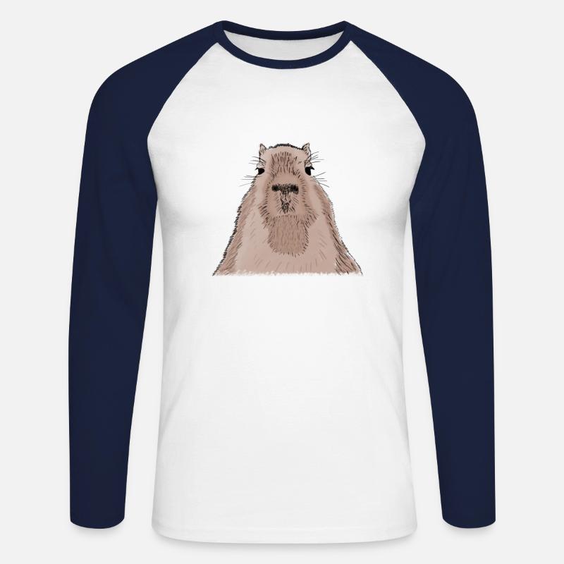 Capibara - capibara - Maglia da baseball a manica lunga da uomo - bianco/navy