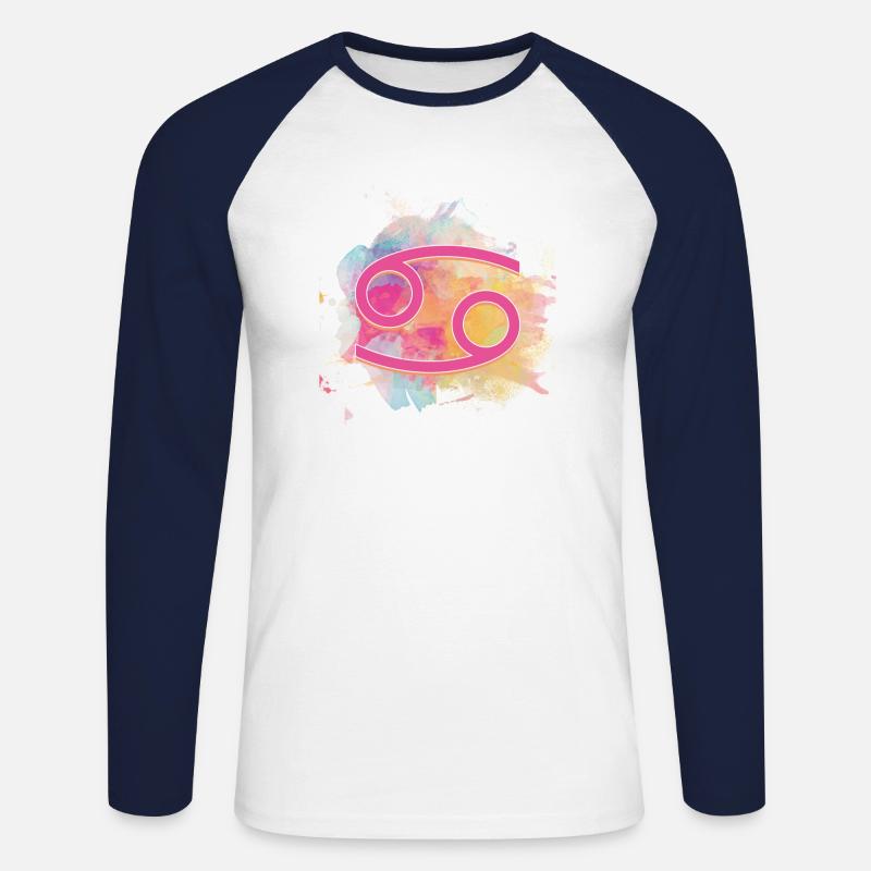 Krebs Sternzeichen - Unisex Baseballshirt langarm - Weiß/Navy