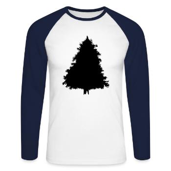 Christmas Tree Christmas Tree Winter Vector 9 - Unisex Long Sleeve Baseball T-Shirt - white/navy - Front - Nik (191cm)