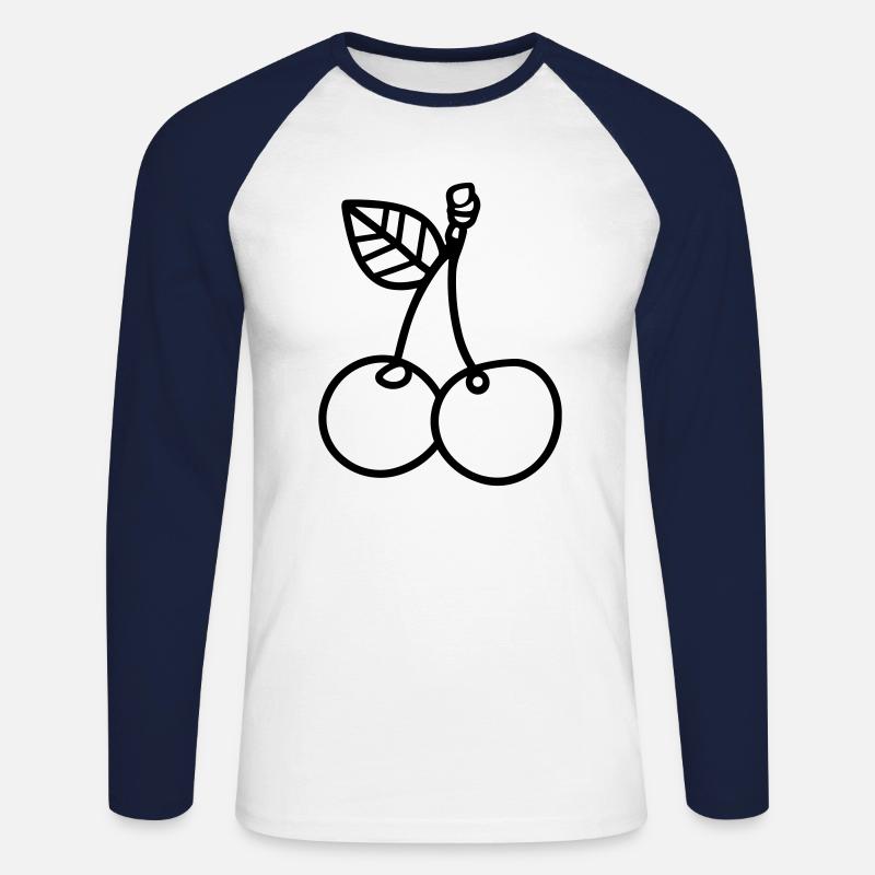 cherry - Unisex Long Sleeve Baseball T-Shirt - white/navy