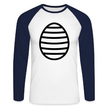 Easter Egg - Unisex Long Sleeve Baseball T-Shirt - white/navy - Front - Nik (191cm)
