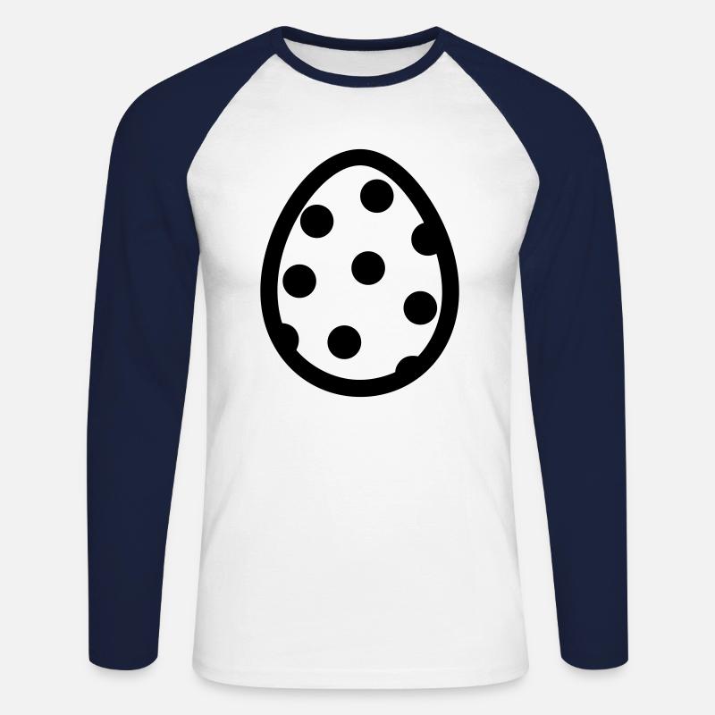 Ei - Unisex Baseballshirt langarm - Weiß/Navy