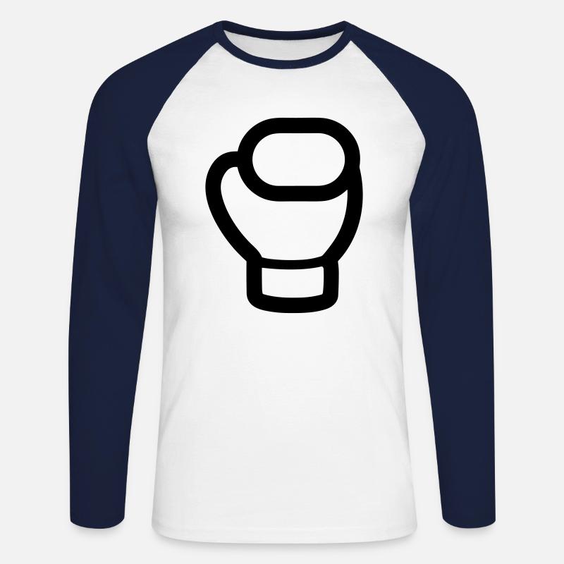 Boxhandschuh - Unisex Baseballshirt langarm - Weiß/Navy