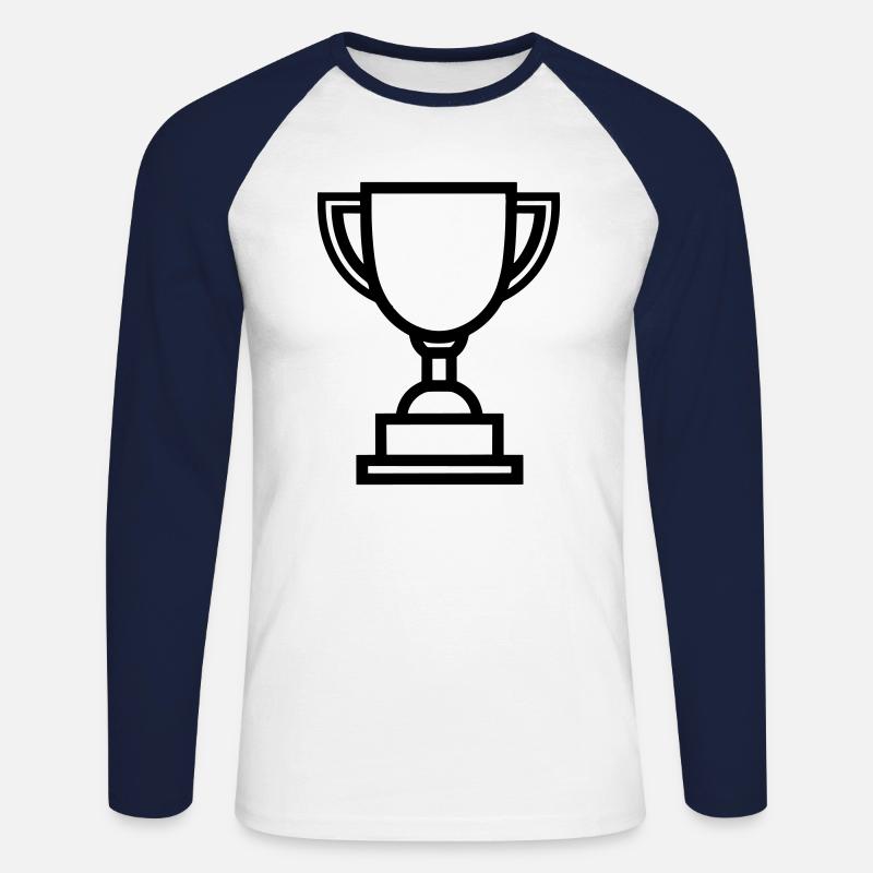 Trophäe - Unisex Baseballshirt langarm - Weiß/Navy