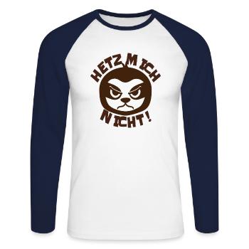 Hetz Mich Nicht Faultier Humor Job Arbeit Beruf - Unisex Baseballshirt langarm - Weiß/Navy - Vorne - Nik (191cm)