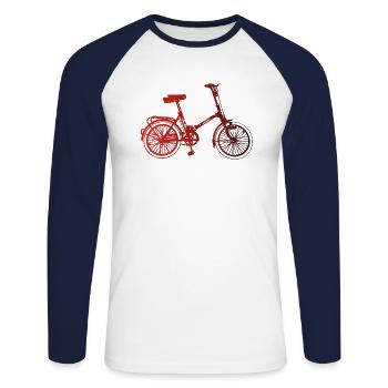 DDR Klapprad Klappfahrrad - Unisex Baseballshirt langarm - Weiß/Navy - Vorne - Nik (191cm)