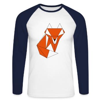 Fuchs - Unisex Baseballshirt langarm - Weiß/Navy - Vorne - Nik (191cm)