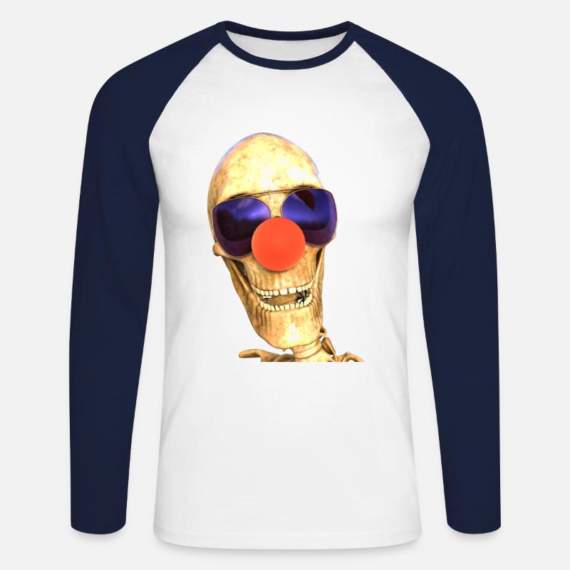 Tod eines Clowns - Unisex Baseballshirt langarm - Weiß/Navy