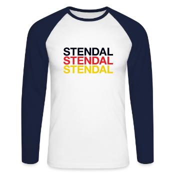 STENDAL - Unisex Long Sleeve Baseball T-Shirt - white/navy - Front - Nik (191cm)