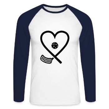 Floorball Heart Floorballer Salibandy Floorball - T-shirt baseball manches longues Homme - blanc/marine - Devant - Nik (191cm)