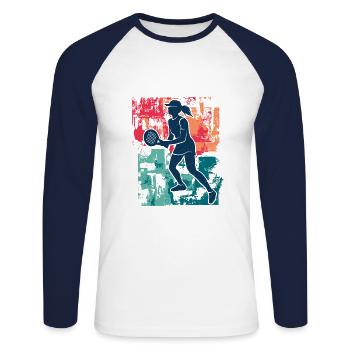 Padel Tennis Padel Tennis Vintage Women Padel - Unisex Long Sleeve Baseball T-Shirt - white/navy - Front - Nik (191cm)