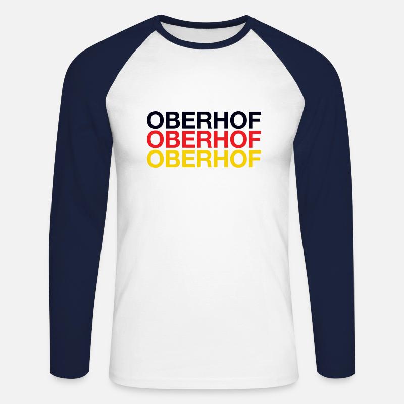 OBERHOF - Unisex Baseballshirt langarm - Weiß/Navy