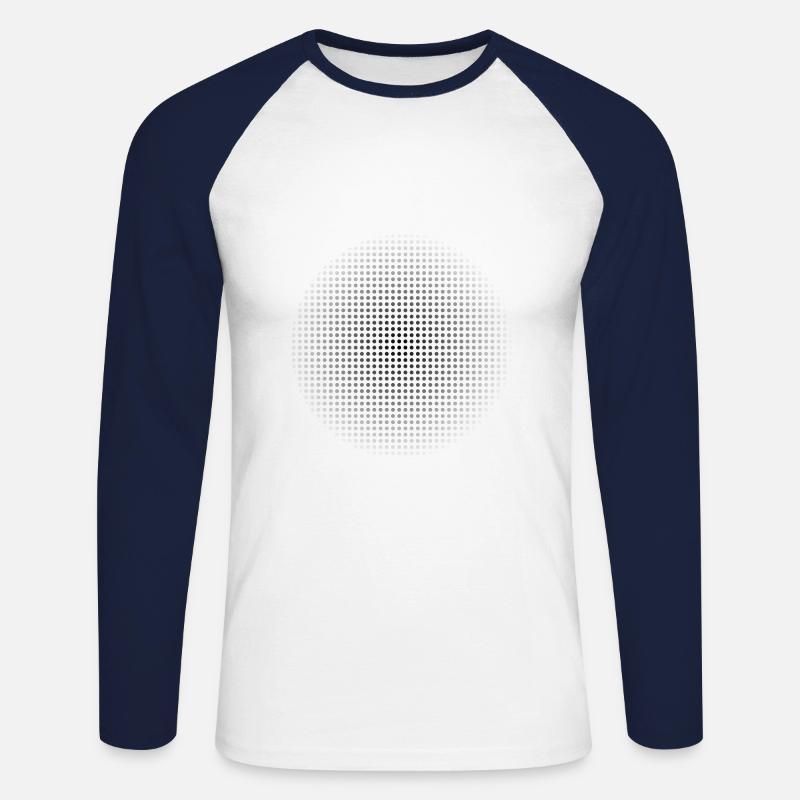 Halftone eigenes Design - Unisex Baseballshirt langarm - Weiß/Navy