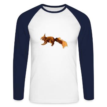 Squirrel 3 - Unisex Long Sleeve Baseball T-Shirt - white/navy - Front - Nik (191cm)