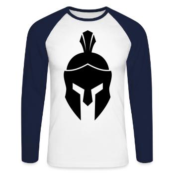 Casque Spartan - T-shirt baseball manches longues Homme - blanc/marine - Devant - Nik (191cm)
