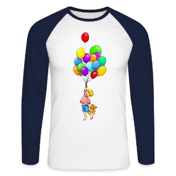 Meine Ballons - Unisex Baseballshirt langarm - Weiß/Navy - Vorne - Nik (191cm)