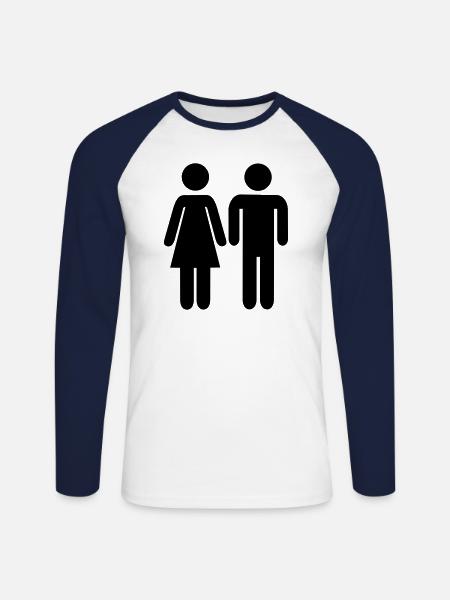Paar Liebe - Unisex Baseballshirt langarm - Weiß/Navy