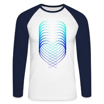 heart - Unisex Long Sleeve Baseball T-Shirt - white/navy - Front - Nik (191cm)
