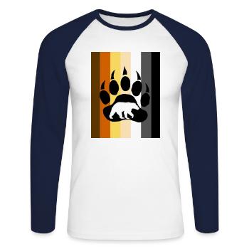 Gay bear flag - Unisex Long Sleeve Baseball T-Shirt - white/navy - Front - Nik (191cm)