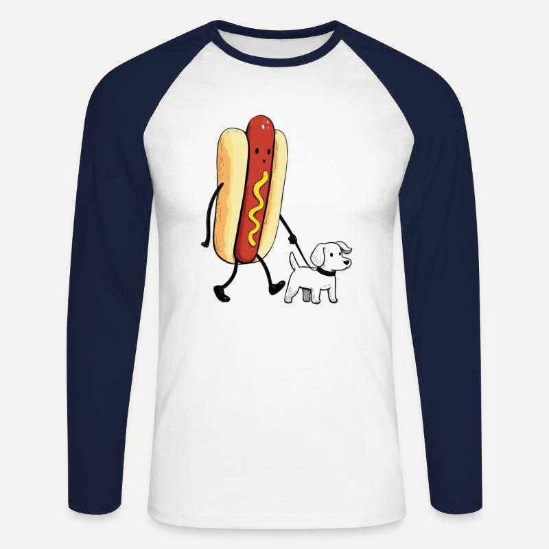 Zwei Hunde - Unisex Baseballshirt langarm - Weiß/Navy