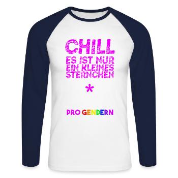 Pro Gendering Gift Idea Feminism Queer LGBTQ+ - Unisex Long Sleeve Baseball T-Shirt - white/navy - Front - Nik (191cm)