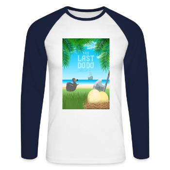The Last Dodo Mauritius - Le Dernier Dodo Maurice - Unisex Long Sleeve Baseball T-Shirt - white/navy - Front - Nik (191cm)