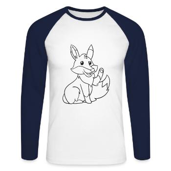 Fuchs, Füchse, Geschenk, Geschenkidee - Unisex Baseballshirt langarm - Weiß/Navy - Vorne - Nik (191cm)