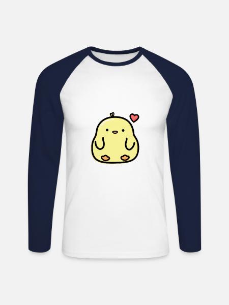 Chick - Unisex Long Sleeve Baseball T-Shirt - white/navy