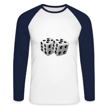 cubes - T-shirt baseball manches longues Homme - blanc/marine - Devant - Nik (191cm)