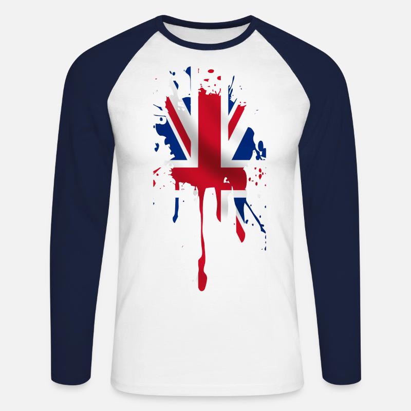 union jack - Unisex Baseballshirt langarm - Weiß/Navy