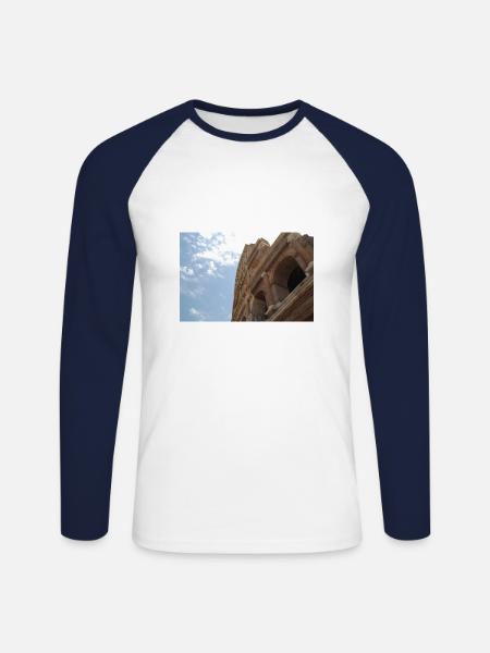 Colosseum Close Up - Unisex Long Sleeve Baseball T-Shirt - white/navy