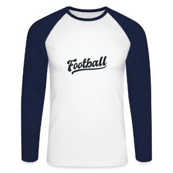 Football américain Ballon de rugby Sport Sport préféré - T-shirt baseball manches longues Homme - blanc/marine - Devant - Nik (191cm)