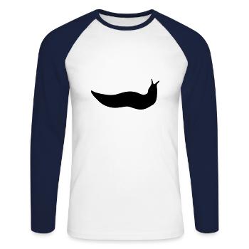 slug - Unisex Long Sleeve Baseball T-Shirt - white/navy - Front - Nik (191cm)
