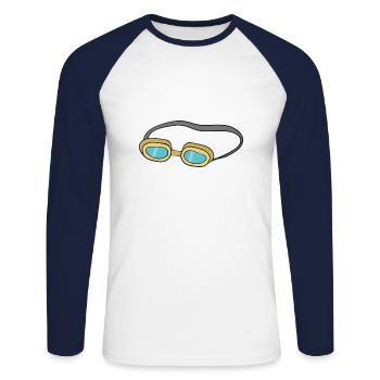 lunettes de natation - T-shirt baseball manches longues Homme - blanc/marine - Devant - Nik (191cm)