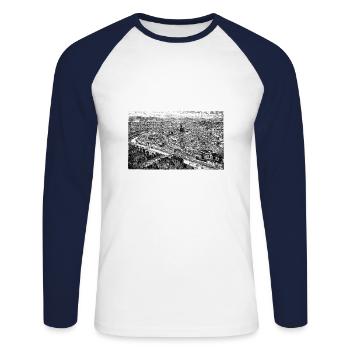 Straßburg 1870 - Unisex Long Sleeve Baseball T-Shirt - white/navy - Front - Nik (191cm)