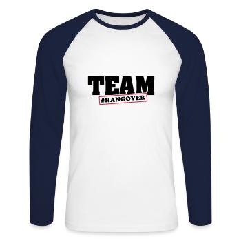 Team Hangover 5 - Unisex Long Sleeve Baseball T-Shirt - white/navy - Front - Nik (191cm)