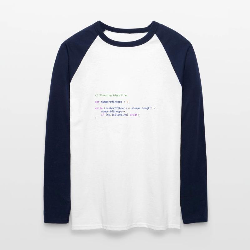 Programmierer Code Schäfchen zählen Logik Unisex Baseballshirt langarm
