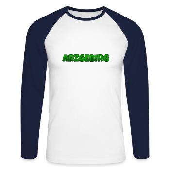 Arzgebirg Heimat Sachsen - Unisex Baseballshirt langarm - Weiß/Navy - Vorne - Nik (191cm)