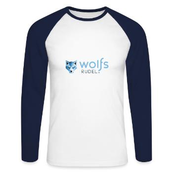 wolfsrudel - Unisex Baseballshirt langarm - Weiß/Navy - Vorne - Nik (191cm)