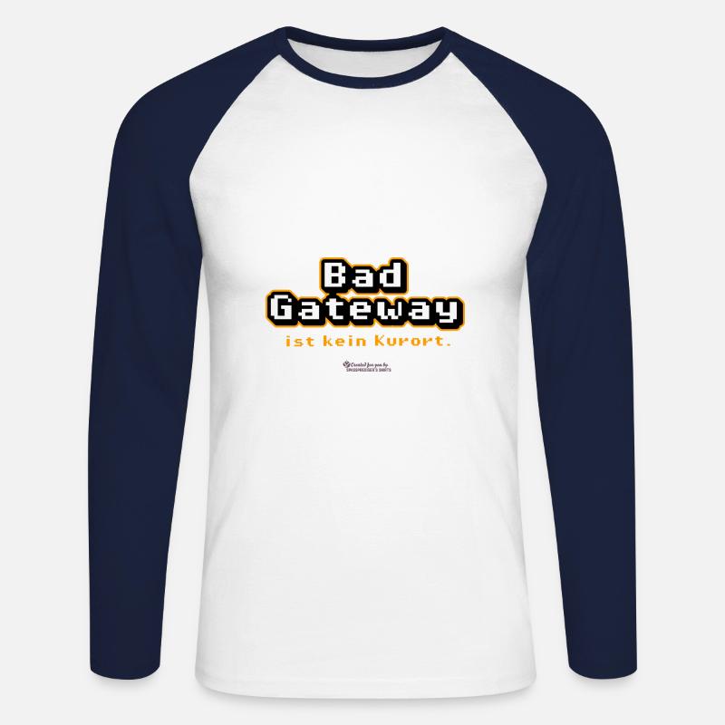 Admin Spruch Bad Gateway - Unisex Baseballshirt langarm - Weiß/Navy