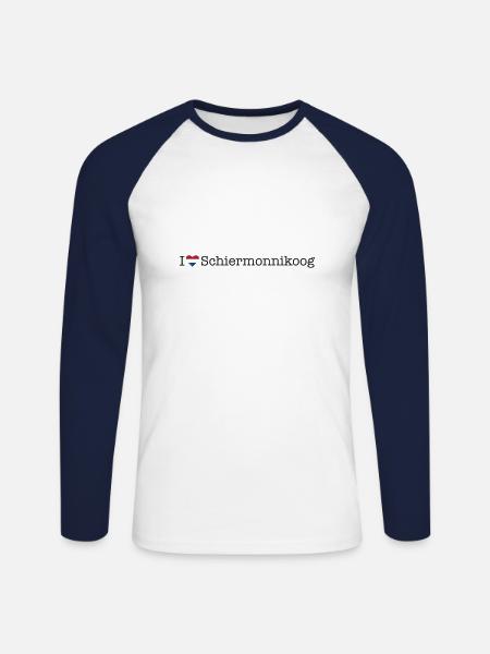 I love Schiermonnikoog - Unisex Long Sleeve Baseball T-Shirt - white/navy